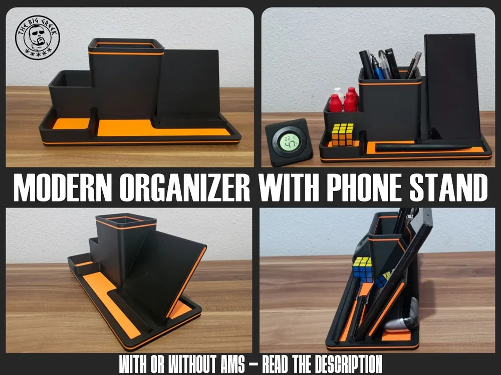 Organizador de diseño moderno con soporte para telefono